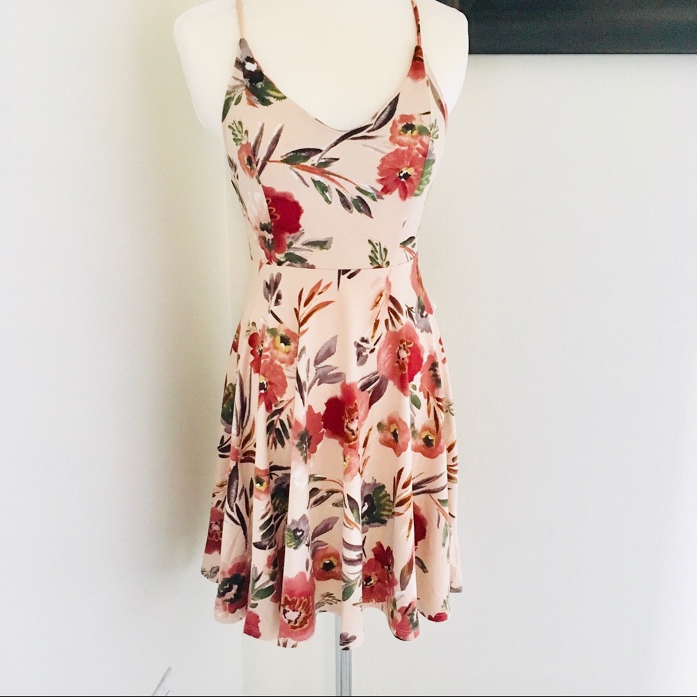 Floral dress with low back